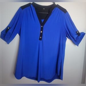 PerSeption Concept blue & black women's blouse